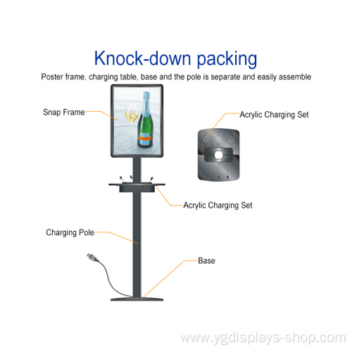 Double sided Poster frame cell phone Charging Station